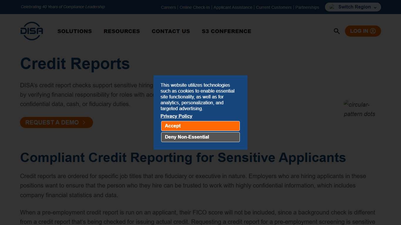 Pre-Employment Credit Checks for Sensitive Roles | DISA